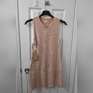 NWT Wilfred Free Blush "Dunes" Ribbed Sleeveless Dress Sz M